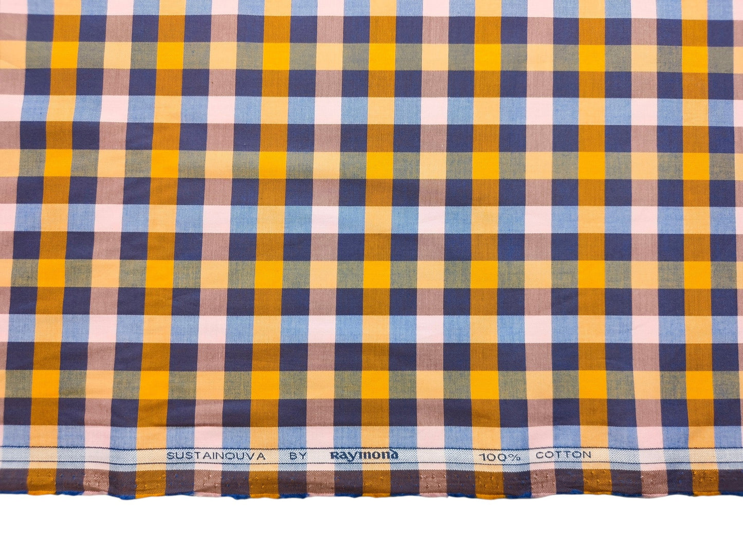 Raymond 100% Premium Cotton Shirting Fabric (Multicolour, Checks)