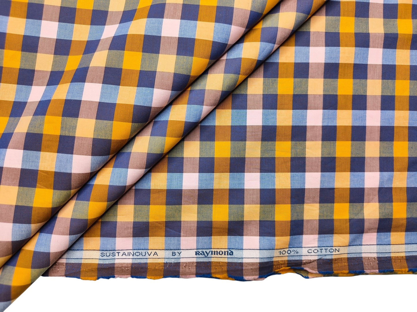 Raymond 100% Premium Cotton Shirting Fabric (Multicolour, Checks)