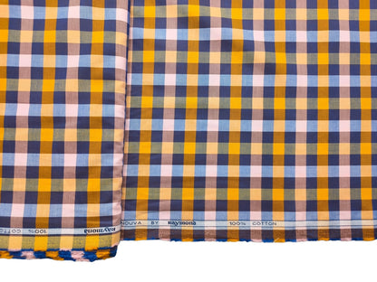 Raymond 100% Premium Cotton Shirting Fabric (Multicolour, Checks)