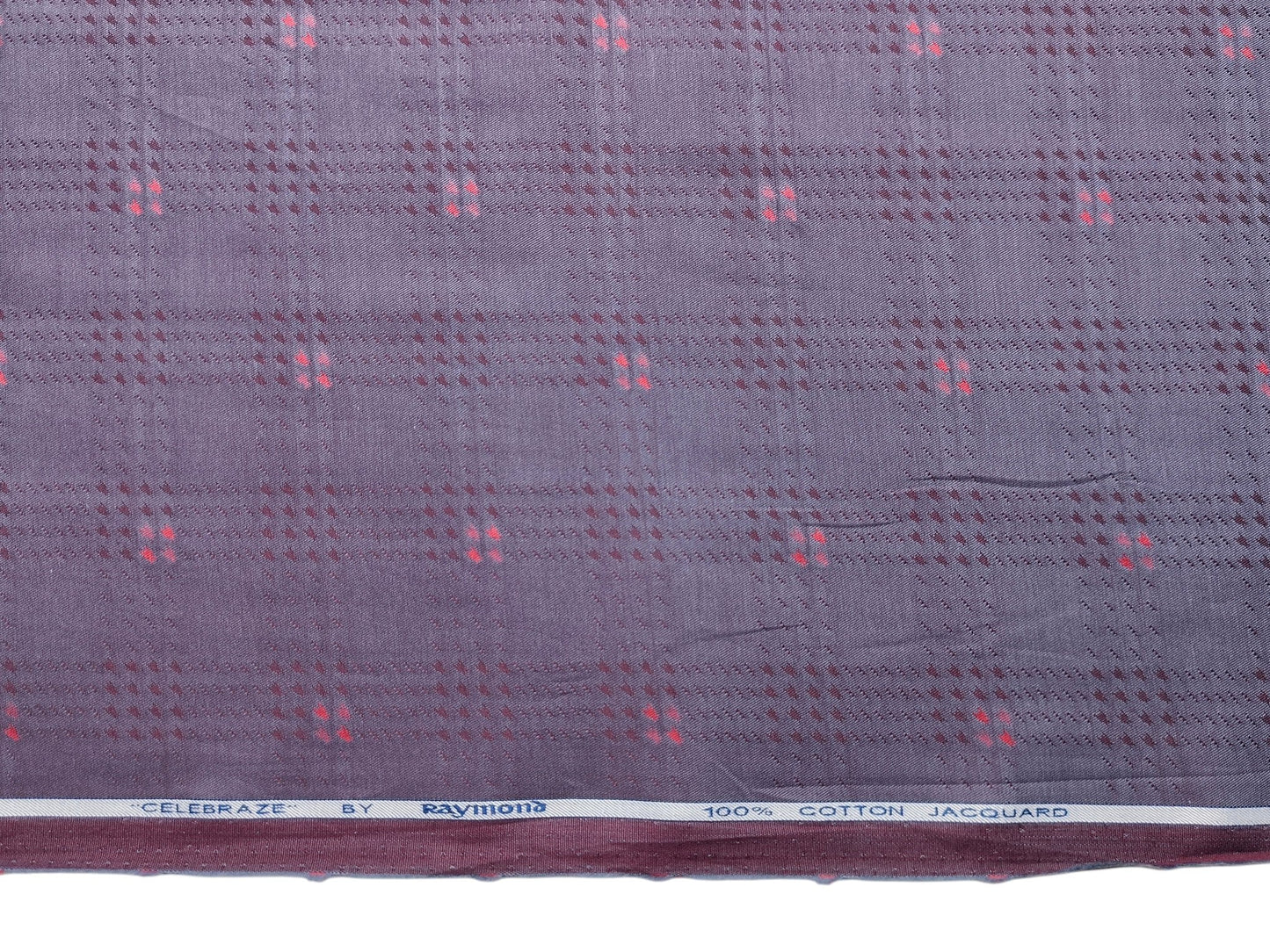Raymond 100% Premium Cotton Shirting Fabric (Plum, Jacquard)