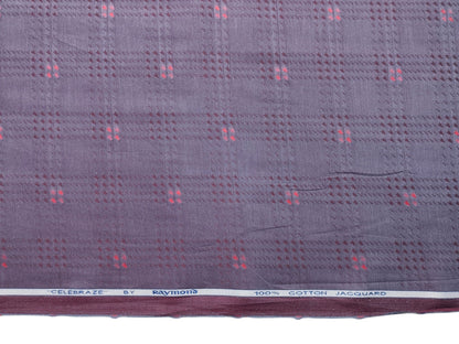 Raymond 100% Premium Cotton Shirting Fabric (Plum, Jacquard)