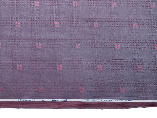 Raymond 100% Premium Cotton Shirting Fabric (Plum, Jacquard)