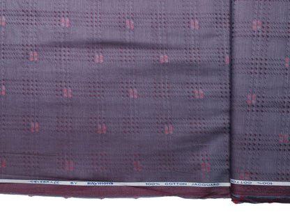 Raymond 100% Premium Cotton Shirting Fabric (Plum, Jacquard)