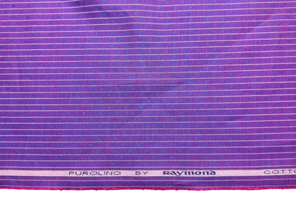 Raymond Purolino Cotton Linen Blended Shirting Fabric (Violet, Patterned Stripes)