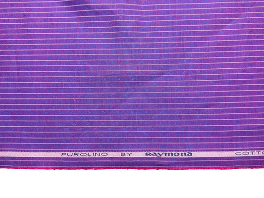 Raymond Purolino Cotton Linen Blended Shirting Fabric (Violet, Patterned Stripes)
