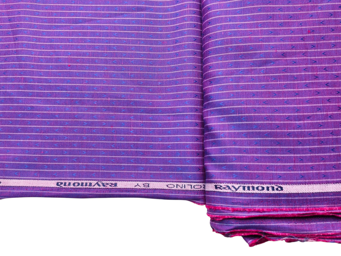 Raymond Purolino Cotton Linen Blended Shirting Fabric (Violet, Patterned Stripes)