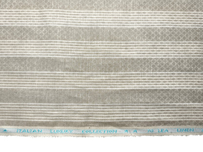 Murano Di Italia Italian Luxury Collection 100% Pure Linen 70 Lea Shirting Fabric (Beige , Patterned Stripes)