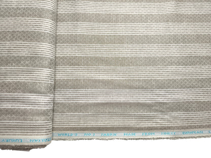 Murano Di Italia Italian Luxury Collection 100% Pure Linen 70 Lea Shirting Fabric (Beige , Patterned Stripes)