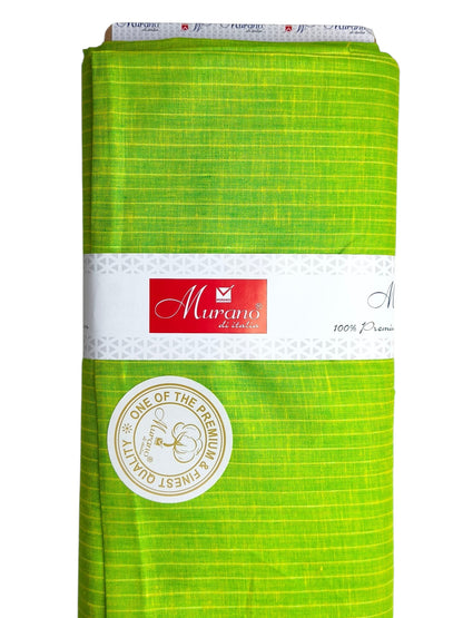 Murano Di Italia Italian Luxury Collection 100% Pure Linen 70 Lea Shirting Fabric (Parrot Green, Stripes)