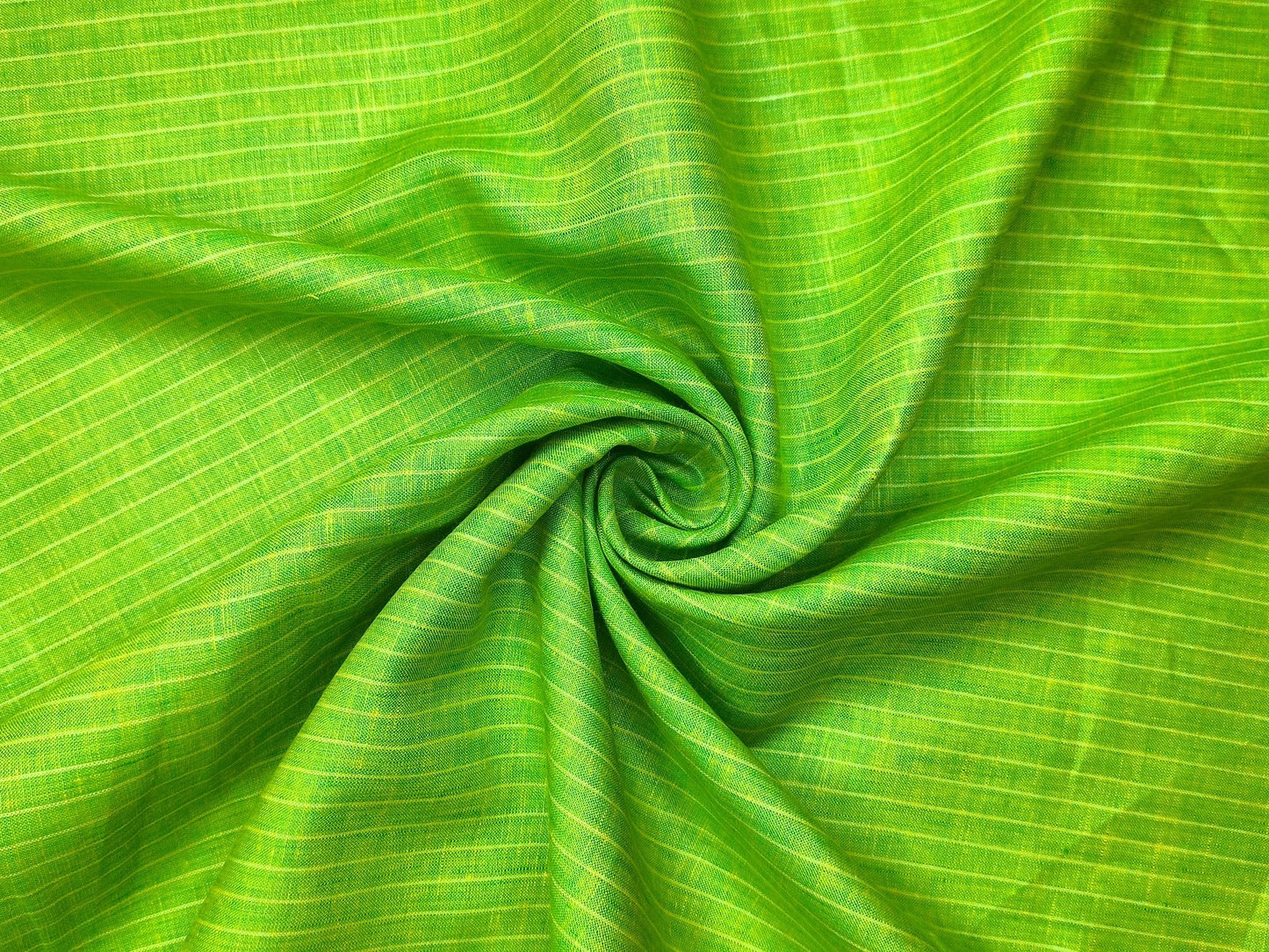 Murano Di Italia Italian Luxury Collection 100% Pure Linen 70 Lea Shirting Fabric (Parrot Green, Stripes)