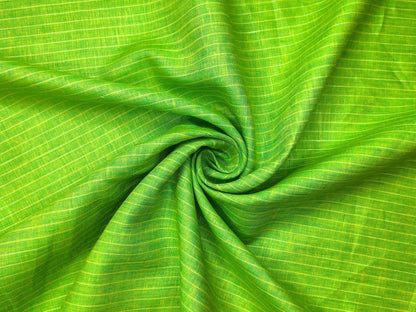 Murano Di Italia Italian Luxury Collection 100% Pure Linen 70 Lea Shirting Fabric (Parrot Green, Stripes)