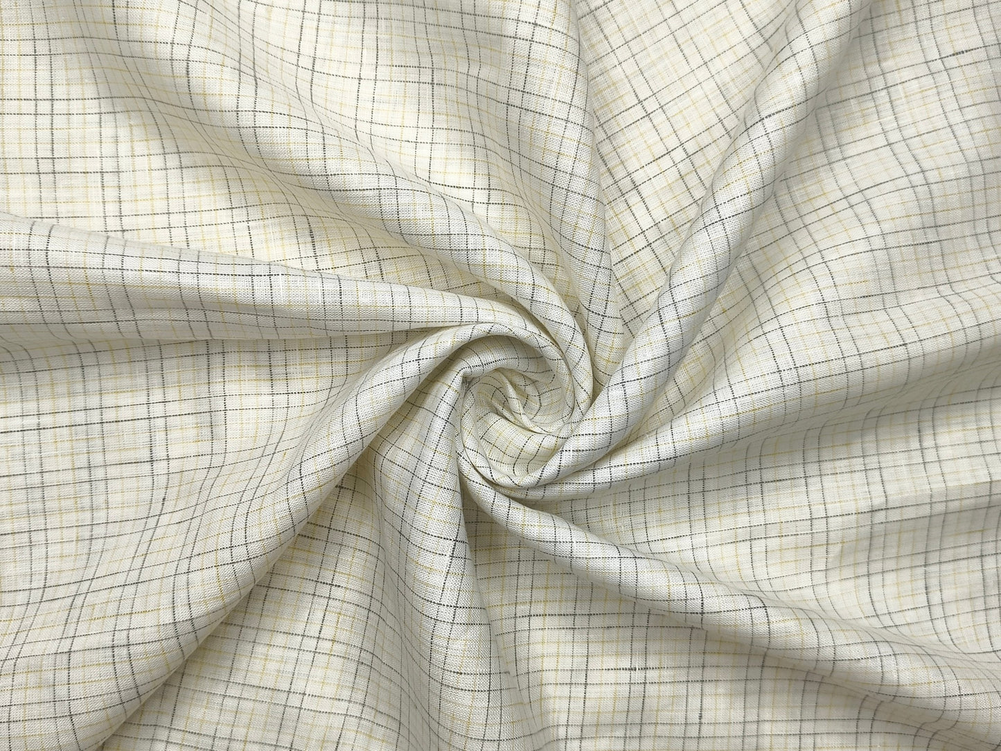 Murano Di Italia Italian Luxury Collection 100% Pure Linen 70 Lea Shirting Fabric (Off White, Multichecks)