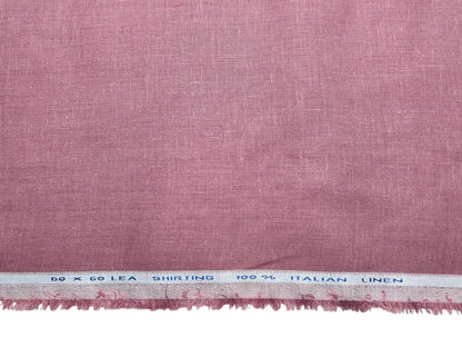 Italian 100% Linen 60 Lea Shirting Fabric (Dusty Rose, Plain)