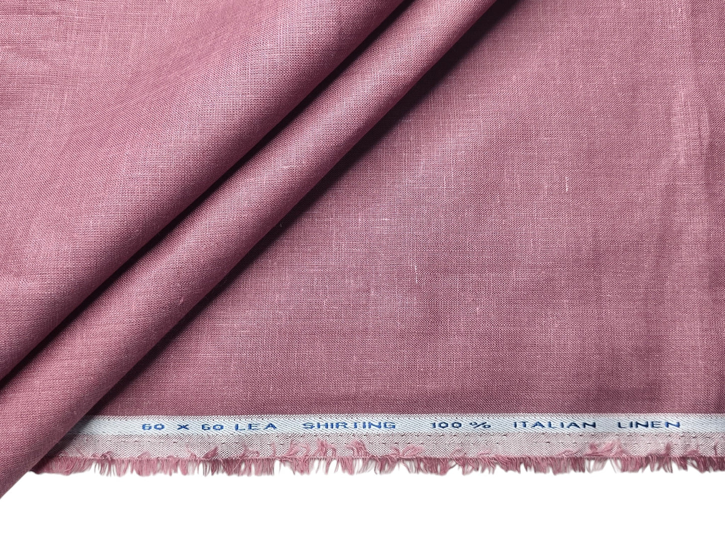 Italian 100% Linen 60 Lea Shirting Fabric (Dusty Rose, Plain)
