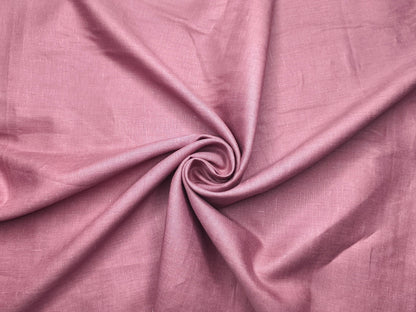 Italian 100% Linen 60 Lea Shirting Fabric (Dusty Rose, Plain)