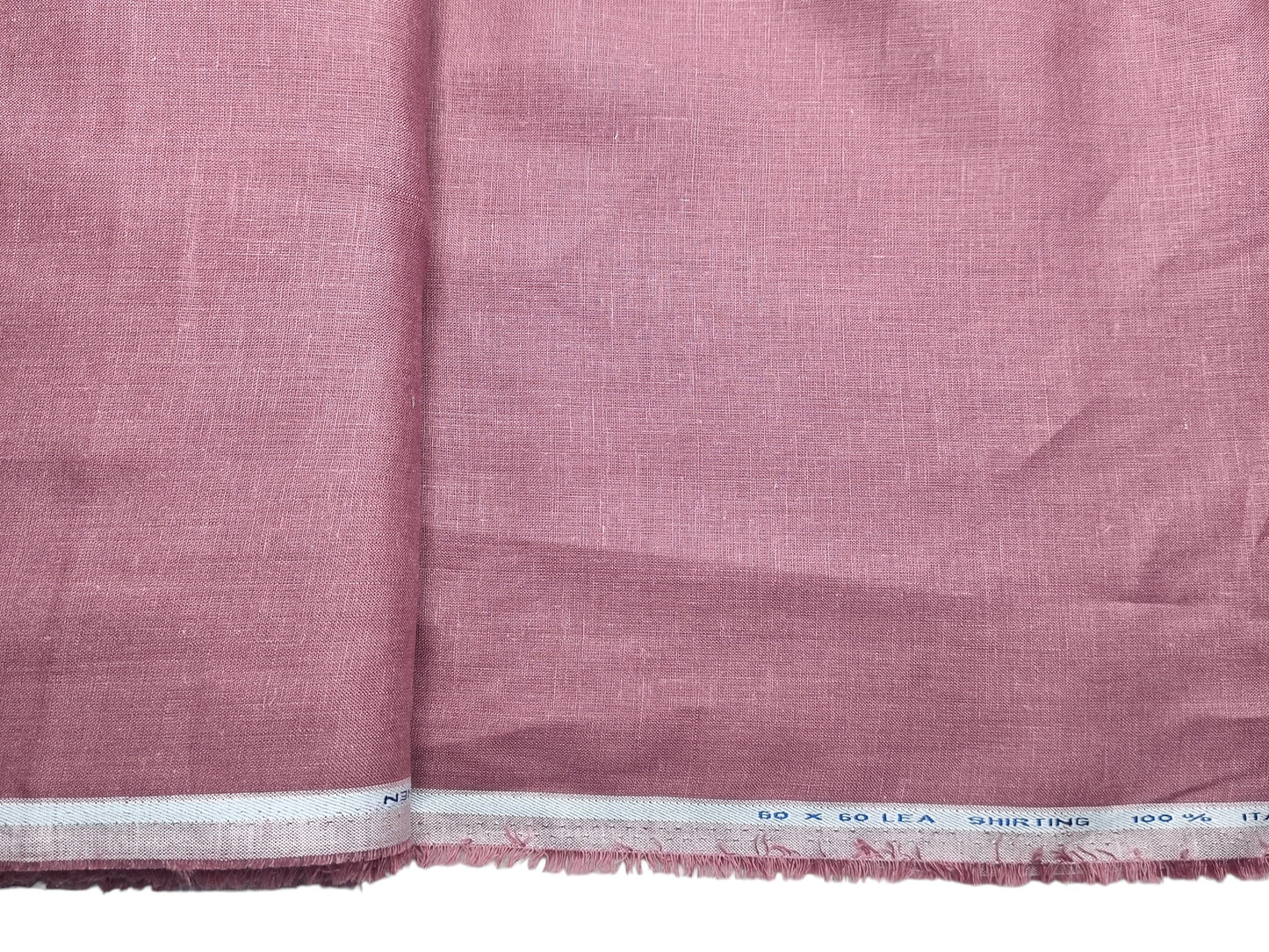 Italian 100% Linen 60 Lea Shirting Fabric (Dusty Rose, Plain)