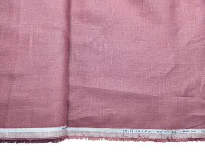 Italian 100% Linen 60 Lea Shirting Fabric (Dusty Rose, Plain)