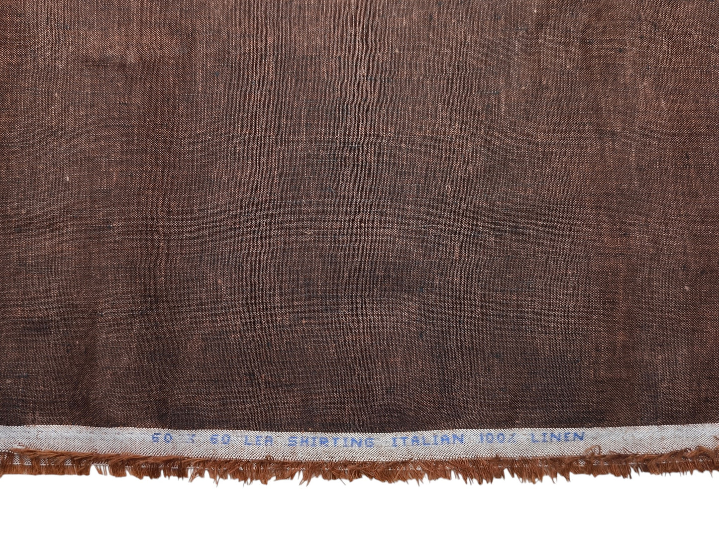 Italian 100% Linen 60 Lea Shirting Fabric (Dark Brown, Slub)