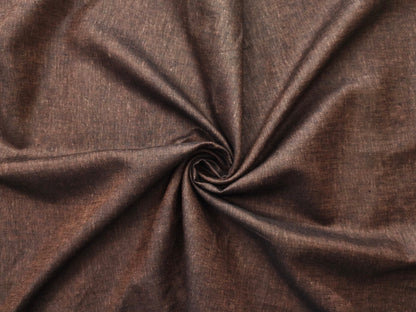 Italian 100% Linen 60 Lea Shirting Fabric (Dark Brown, Slub)