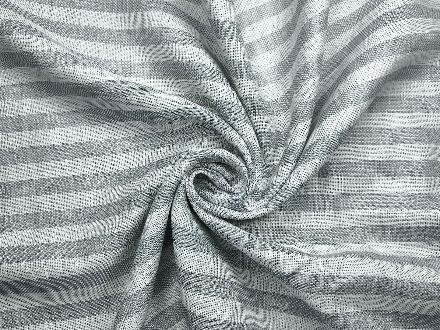 Grasim By Aditya Birla Group 100% Pure Linen Premium Shirting Fabric (Grey & White Stripes , Jute Weave)