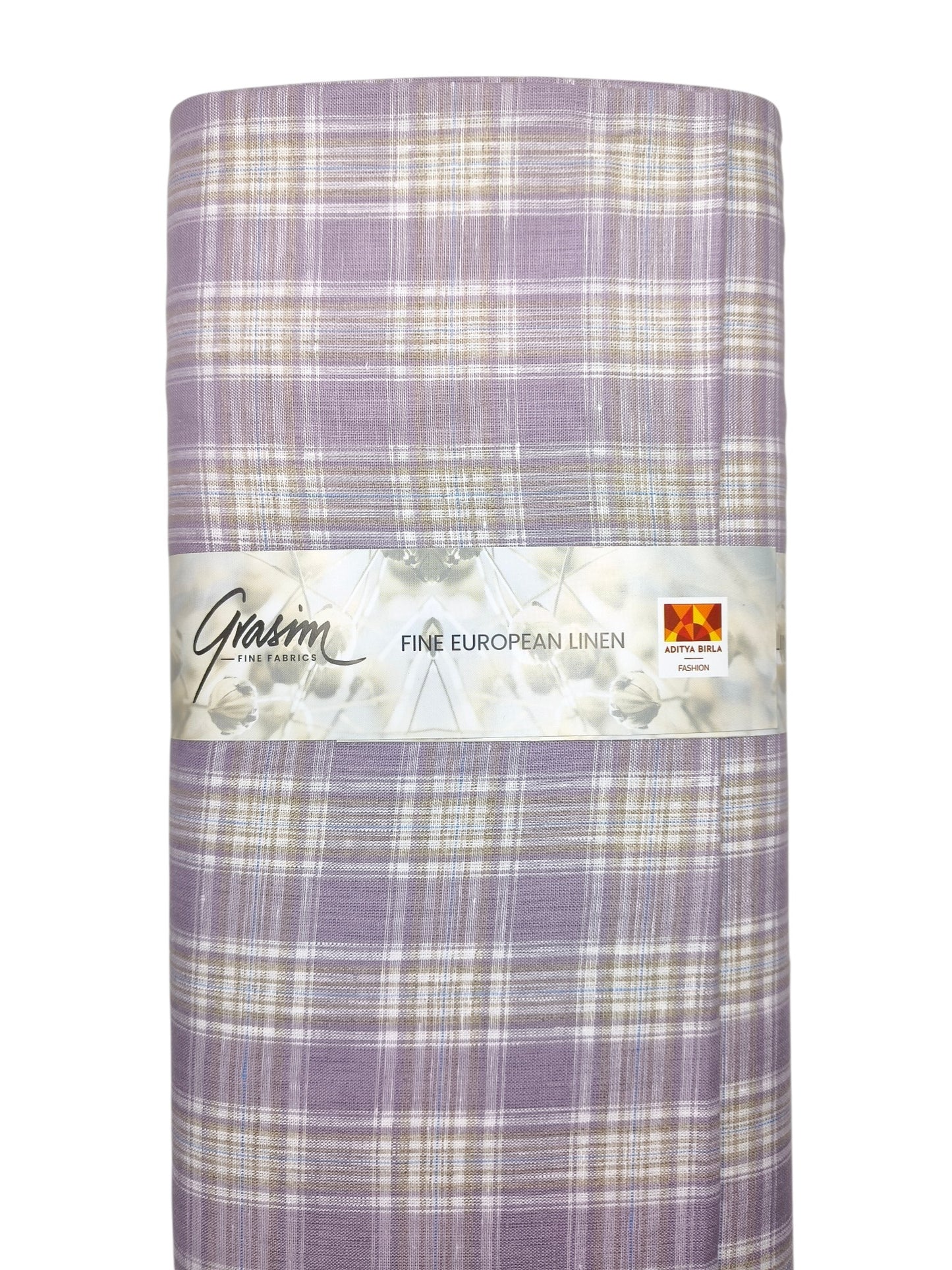 Grasim By Aditya Birla Group 100% Pure Linen Premium Shirting Fabric (Lavender, Multichecks)