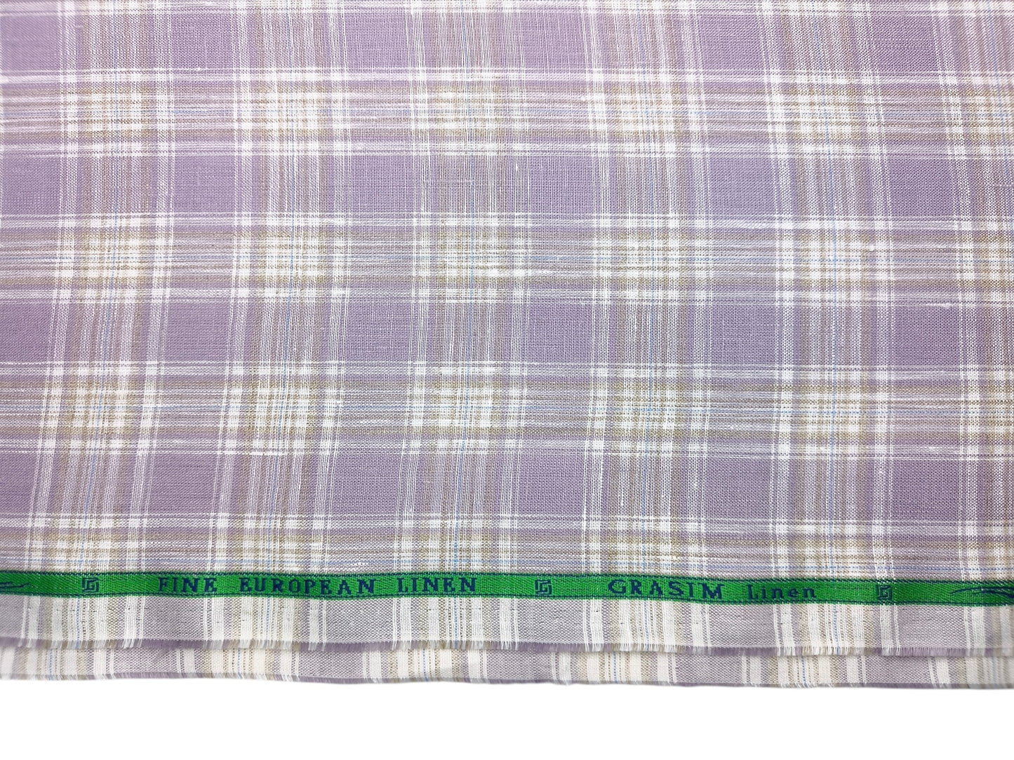 Grasim By Aditya Birla Group 100% Pure Linen Premium Shirting Fabric (Lavender, Multichecks)