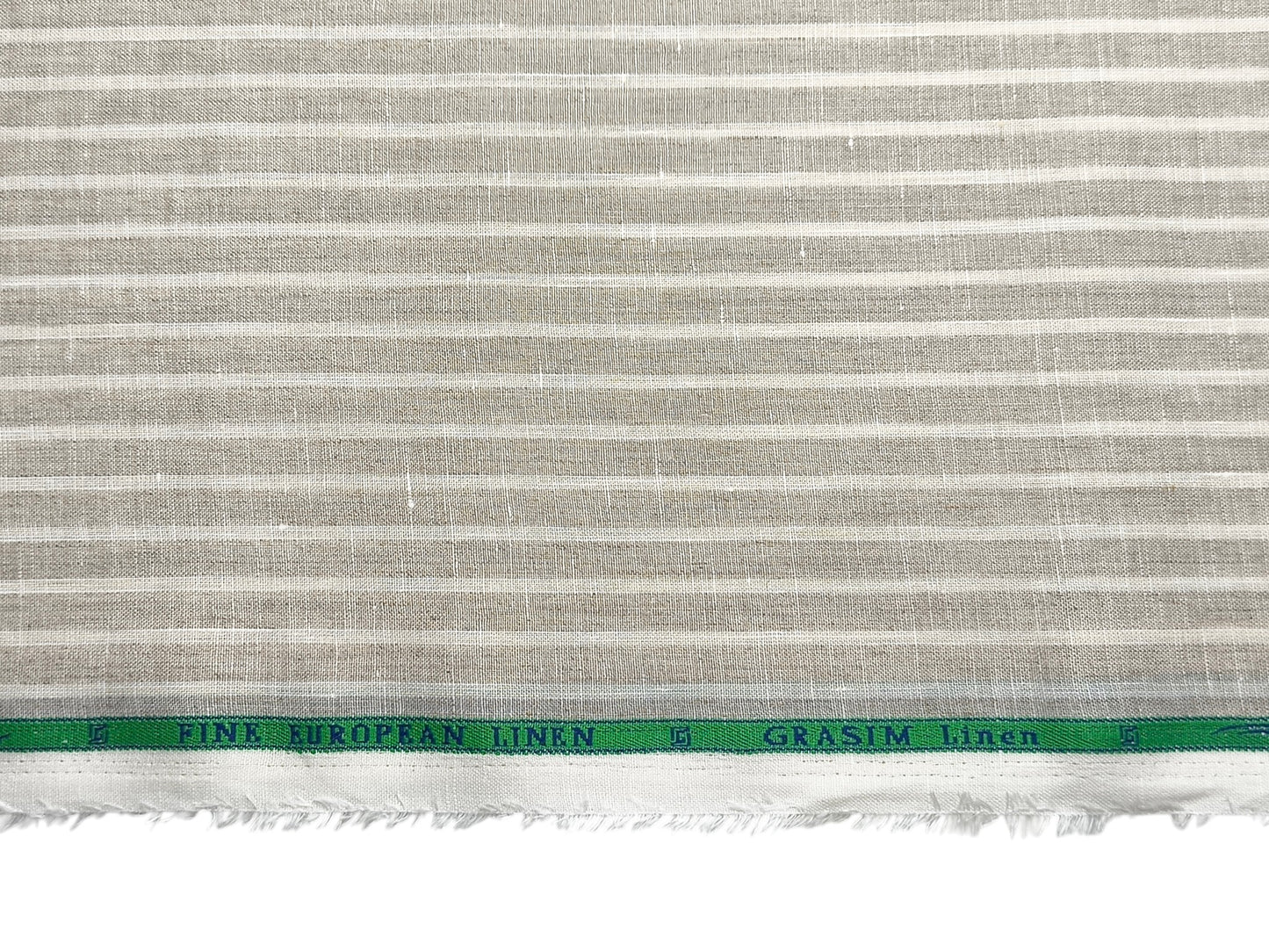 Grasim By Aditya Birla Group 100% Pure Linen Premium Shirting Fabric (Beige , Stripes)