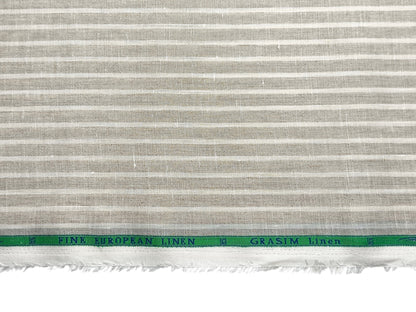 Grasim By Aditya Birla Group 100% Pure Linen Premium Shirting Fabric (Beige , Stripes)