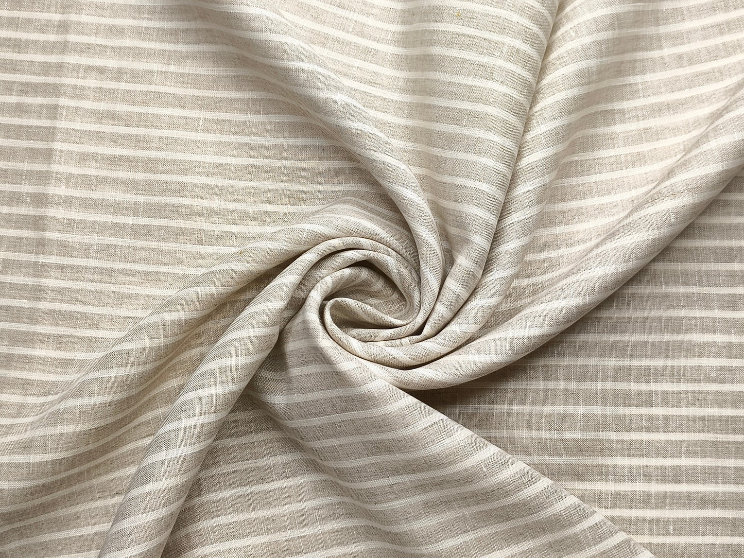 Grasim By Aditya Birla Group 100% Pure Linen Premium Shirting Fabric (Beige , Stripes)