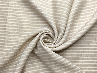 Grasim By Aditya Birla Group 100% Pure Linen Premium Shirting Fabric (Beige , Stripes)