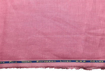 100% Pure European Linen 60 LEA Shirting Fabric (Dusty Rose, Plain)