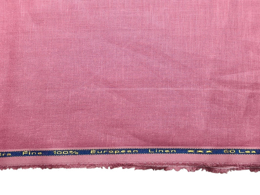100% Pure European Linen 60 LEA Shirting Fabric (Dusty Rose, Plain)