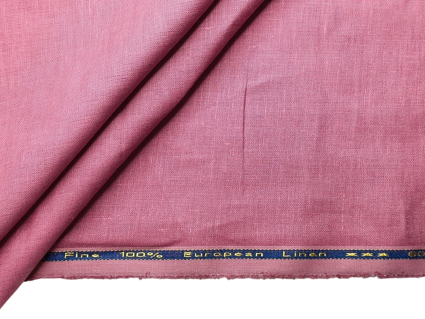 100% Pure European Linen 60 LEA Shirting Fabric (Dusty Rose, Plain)