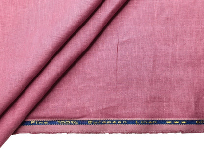 100% Pure European Linen 60 LEA Shirting Fabric (Dusty Rose, Plain)
