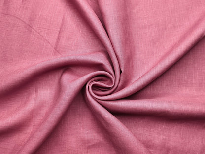 100% Pure European Linen 60 LEA Shirting Fabric (Dusty Rose, Plain)