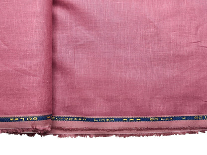 100% Pure European Linen 60 LEA Shirting Fabric (Dusty Rose, Plain)