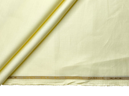 Premium Linen Silk Blended Shirting Fabric (Lemon, Plain)