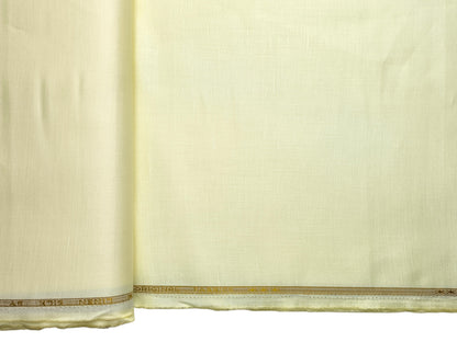 Premium Linen Silk Blended Shirting Fabric (Lemon, Plain)