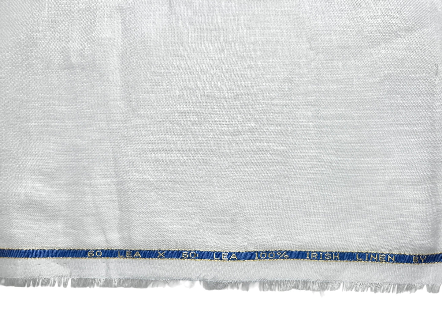 OCM 100% Pure Irish Linen 60Lea Shirting Fabric (White, Plain)