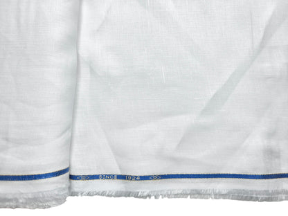 OCM 100% Pure Irish Linen 60Lea Shirting Fabric (White, Plain)