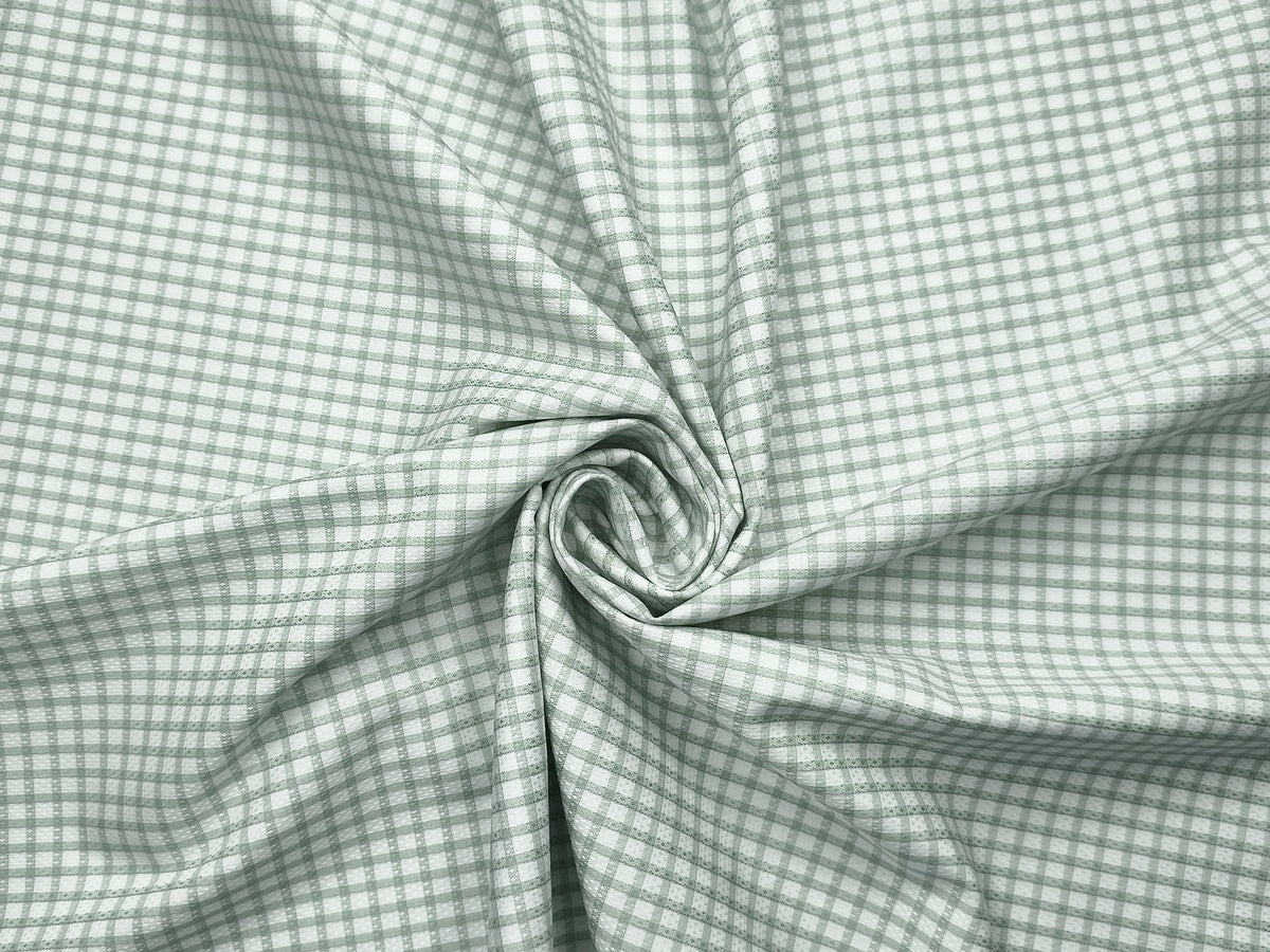 Grasim By Aditya Birla Group 100% Pure Cotton Shirting Fabric (Pista Green, Checks)