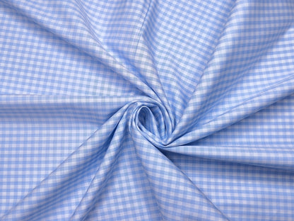 Grasim By Aditya Birla Group 100% Pure Cotton Shirting Fabric (White & Blue, Patterned Checks)