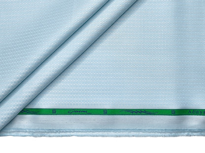 Grasim By Aditya Birla Group 100% Pure Cotton Shirting Fabric (Sky Blue, Patterned)
