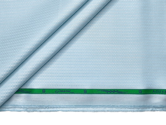 Grasim By Aditya Birla Group 100% Pure Cotton Shirting Fabric (Sky Blue, Patterned)