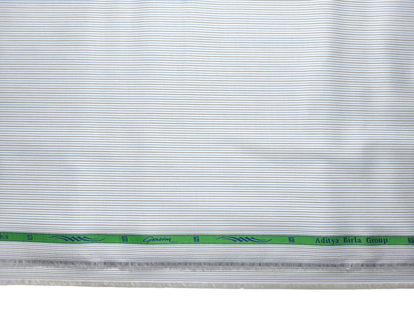 Grasim By Aditya Birla Group 100% Pure Cotton Shirting Fabric (White,Blue & Grey, Stripes)