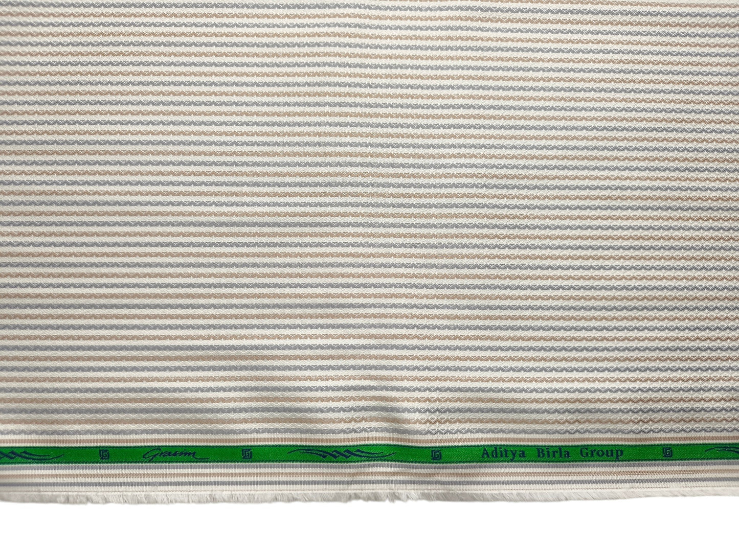 Grasim By Aditya Birla Group 100% Pure Cotton Shirting Fabric (Brown & Grey , Multistripes)