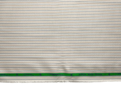 Grasim By Aditya Birla Group 100% Pure Cotton Shirting Fabric (Brown & Grey , Multistripes)