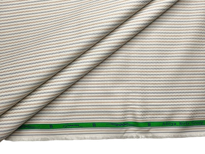 Grasim By Aditya Birla Group 100% Pure Cotton Shirting Fabric (Brown & Grey , Multistripes)