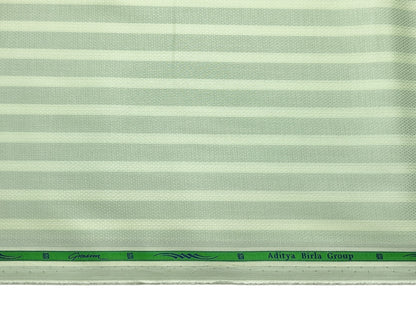 Grasim By Aditya Birla Group 100% Pure Cotton Shirting Fabric (Light Green , Stripes)