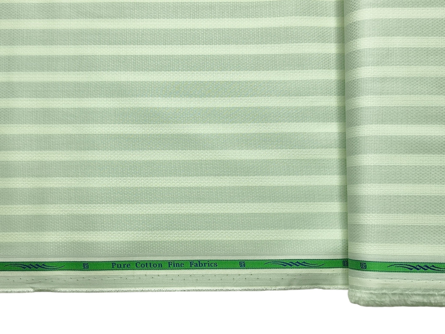 Grasim By Aditya Birla Group 100% Pure Cotton Shirting Fabric (Light Green , Stripes)